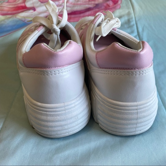 Koi Footwear Kawaii Platform Trainers sneakers pink and white - Picture 4 of 9